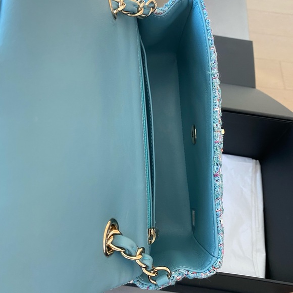 Chanel Blue Tweed Mini Flap - Picture 4 of 11